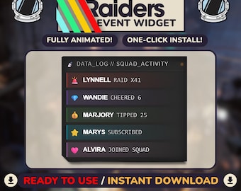 Animated Tactical Event List Widget for StreamElements - Arc Raiders HUD