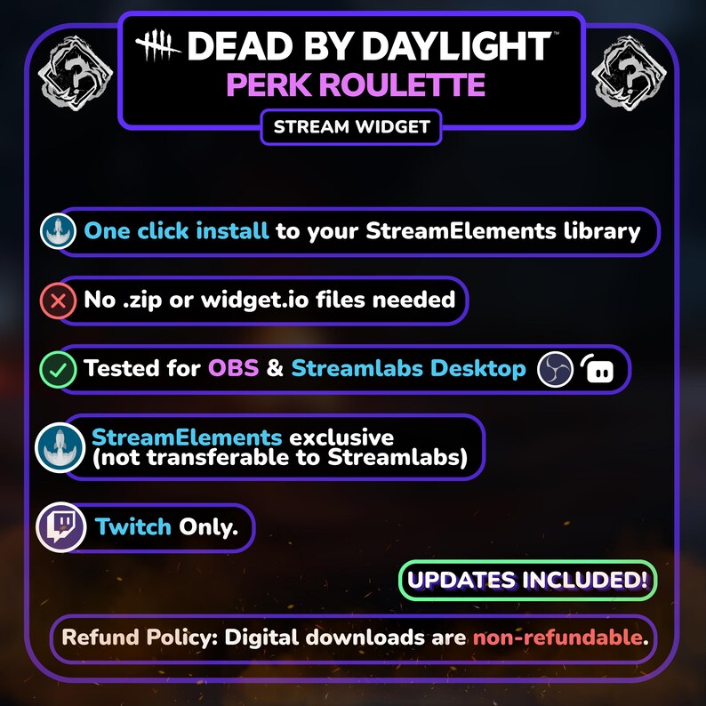 Random DBD Perk Roulette Widget | Animated Randomizer for Dead by Daylight | Twitch StreamElements OBS image 8