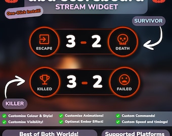 Animated DBD Scoreboard Widget for StreamElements/OBS (Win/Loss Tracker/Counter)
