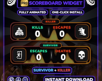 Geanimeerde DBD PRO-scorebordwidget voor StreamElements/OBS (Win/Loss Tracker/Counter)
