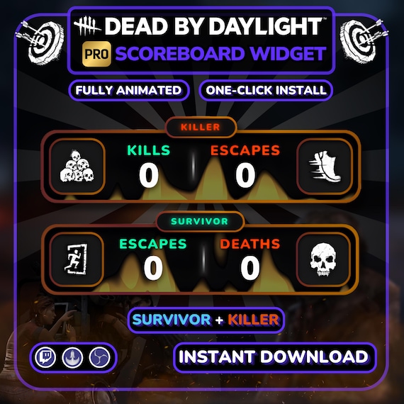 Dead by Daylight Pro Scoreboard for Twitch: Animated Win and Loss Tracker