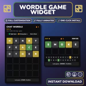 Wordle Game Widget für Twitch Stream | Chat-kontrolliertes Wort-Puzzle-Spiel | StreamElements | 3D-Animationen und Streifen