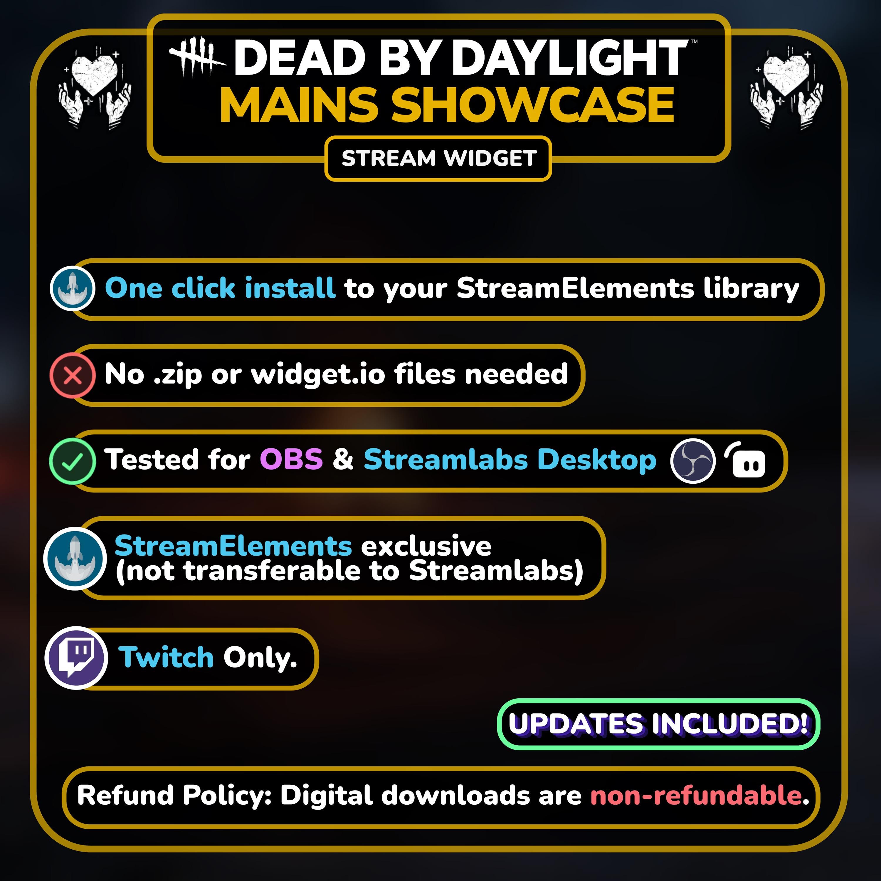 Dead by Daylight Mains Widget | Dual Survivor/killer Display | Twitch ...
