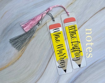 Teacher Pencil Bookmark