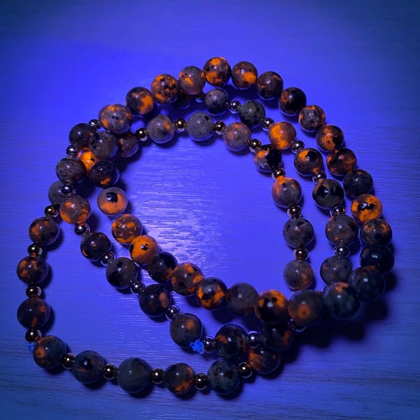 Pulsera de cuentas de yooperlita, joyería hecha en Michigan, Lago Superior