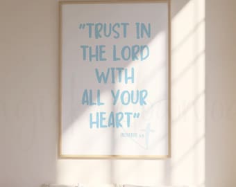 Blauwe christelijke muurkunst, Spreuken bijbelvers muurkunst, lichtblauw muurdecor, slaapzaal schrift muurkunst, babyblauw tienerkamer print
