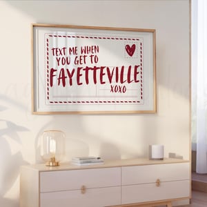 Arkansas Wandkunst, Fayetteville Dorm Room druckbare Wandkunst, Kardinal Red Fayetteville Druck, Studentenwohnheim Poster, Arkansas Postkarte Wandkunst