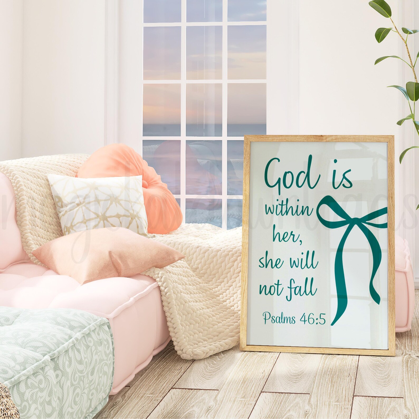 Coquette Teal Christian Printable Wall Art Bible Verse Scripture Dorm ...