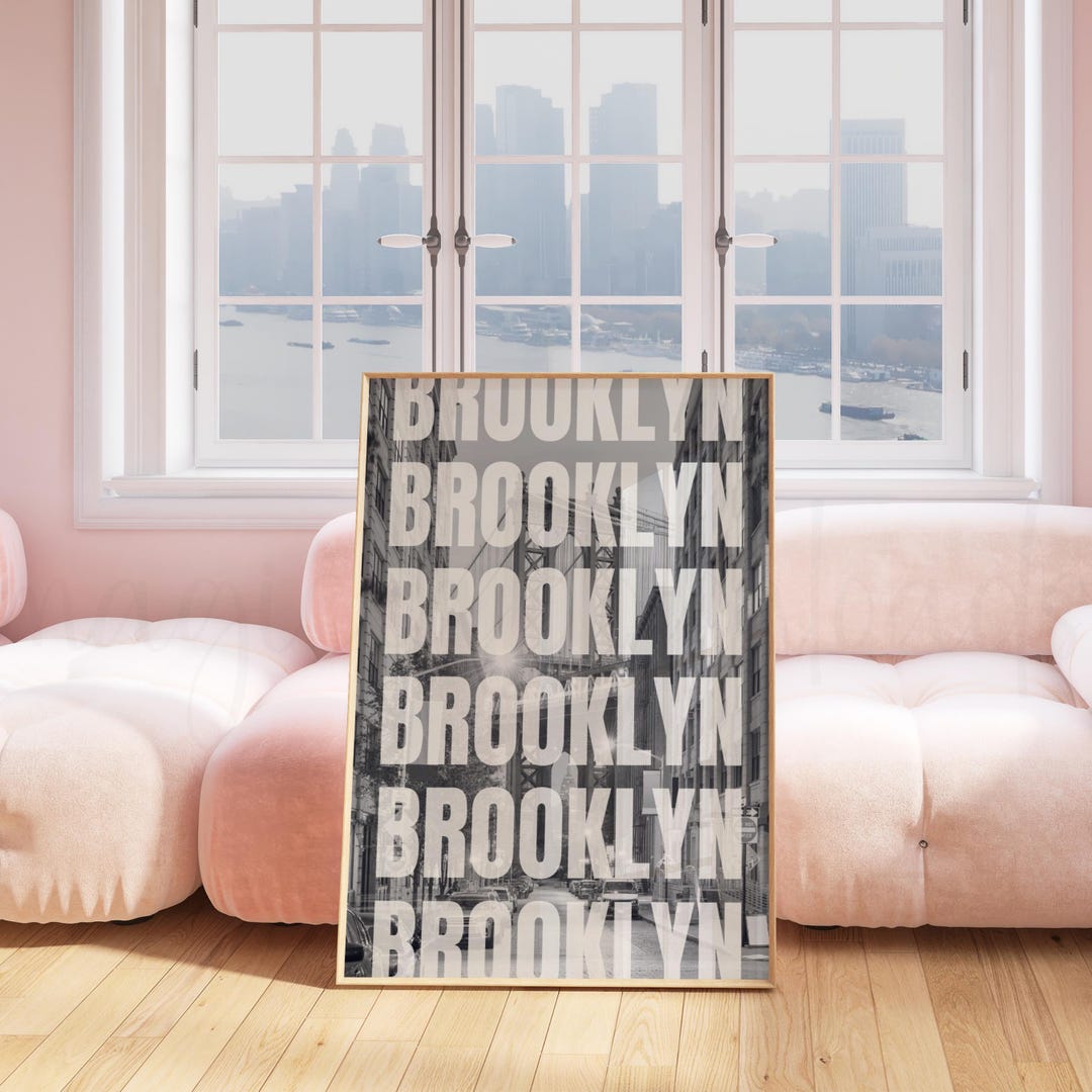 Brooklyn Wall Art, Black White Bridge Print, Retro New York Printable ...