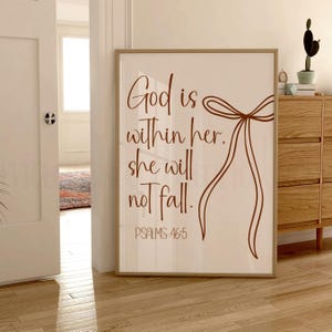 Coquette Brown kristen väggkonst, bibelverstryck, Psaltaren 46-affisch