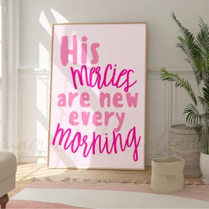 Pink Christian Printable Wall Art, Bible Verse Print, Scripture Dorm Room Wall Art, Pink Wall Decor, Jesus Print, Teen Room Poster