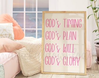 Preppy Pink Christian Printable Wall Art, Bible Verse Dorm Room Print, Pink Scripture Wall Decor, Pink Bible Verse Poster