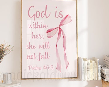 "I Can Do All Things Through Christ" Pink Bow Acrylic Sign - Inspirational Bible Verse Home Decor - View #2
