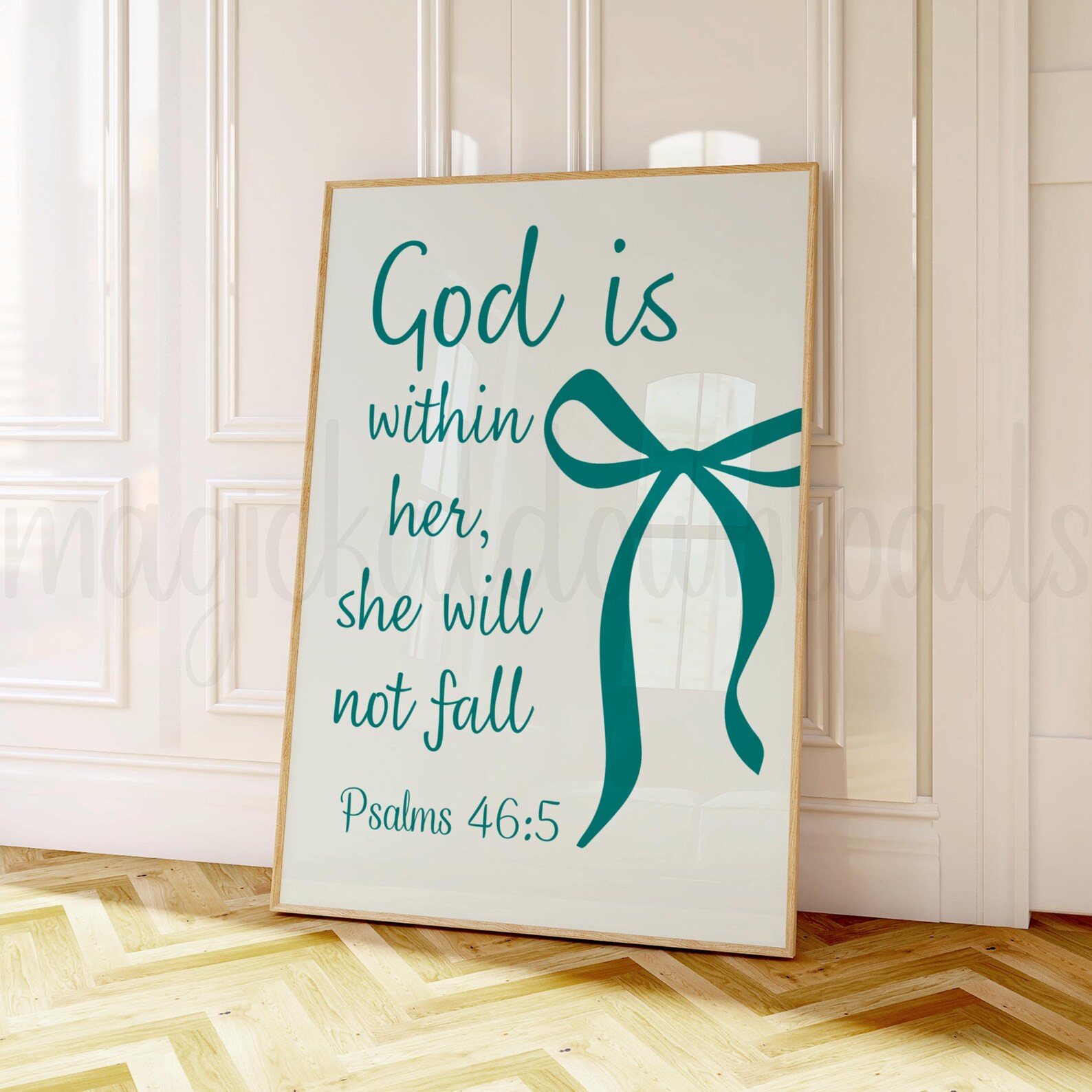 Coquette Teal Christian Printable Wall Art Bible Verse Scripture Dorm ...