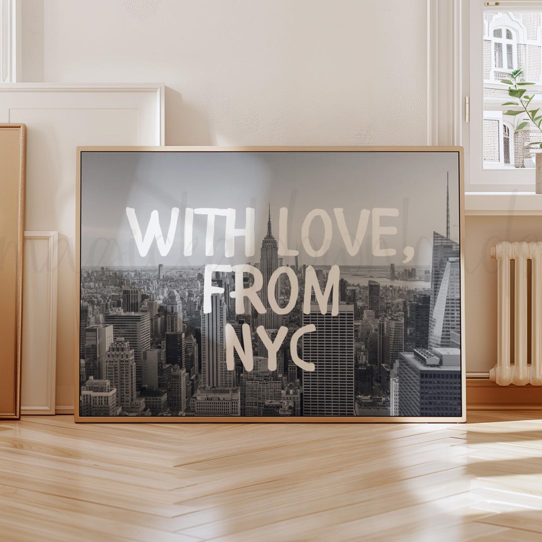 NYC Wall Art, New York City Skyline Print, Black White Poster - Etsy