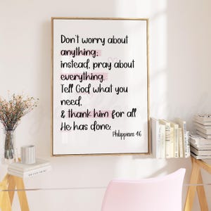 Light Pink Christian Printable Wall Art, Pink Bible Verse Dorm Room Poster, Pink Wall Decor, Scripture Print, Pink Bible Verse Poster