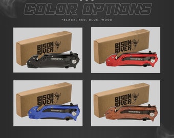 Bison River Rettungsmesser | 4 1/2 "Rettungsmesser. Personalisiert mit individueller Gravur auf Klinge, Griff oder beidem. Made to Order