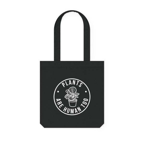 Tragetasche "Logo" für Plantlover und Pflanzenliebhaber, Tote Bag, JuteBeutel, Stofftasche, nachhaltig, minimalistisch mit Pflanzenmotiv