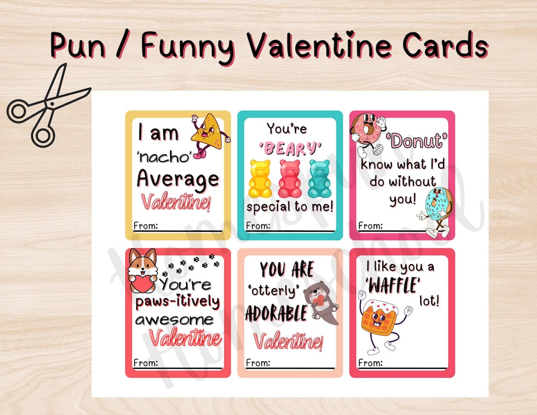 Punny Valentine Printable - Funny Pun Valentines - Kids Valentine Cards ...