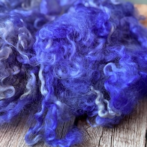 Vibrant Purple, Violet,  Teeswater Long Locks, Hand dyed, Locks, Corespun, Accent Wool - 1 oz total