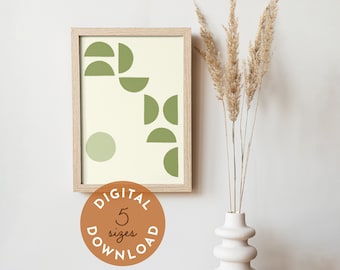 Digital Download Japandi style Art Print, Sage Green Art Print, Nature-Inspired Art, Downloadable Trendy Boho Wall Art, Printable Wall Art