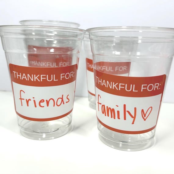 Thanksgiving Dinner Cups, Thankful for fun, Disposable, Friendsgiving Decor, Foam Cups, Hostess Gift, Funny Party Favors Family, 16oz & 20oz