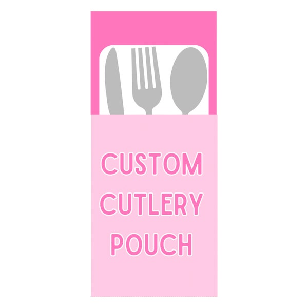 Custom Cutlery Pouch, Tablescape, Party table set