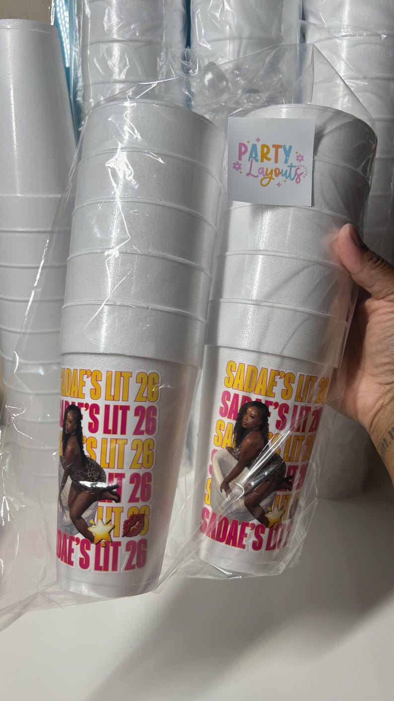 Custom Photo Foam Cups, Personalized Party Favor, 20oz image 5