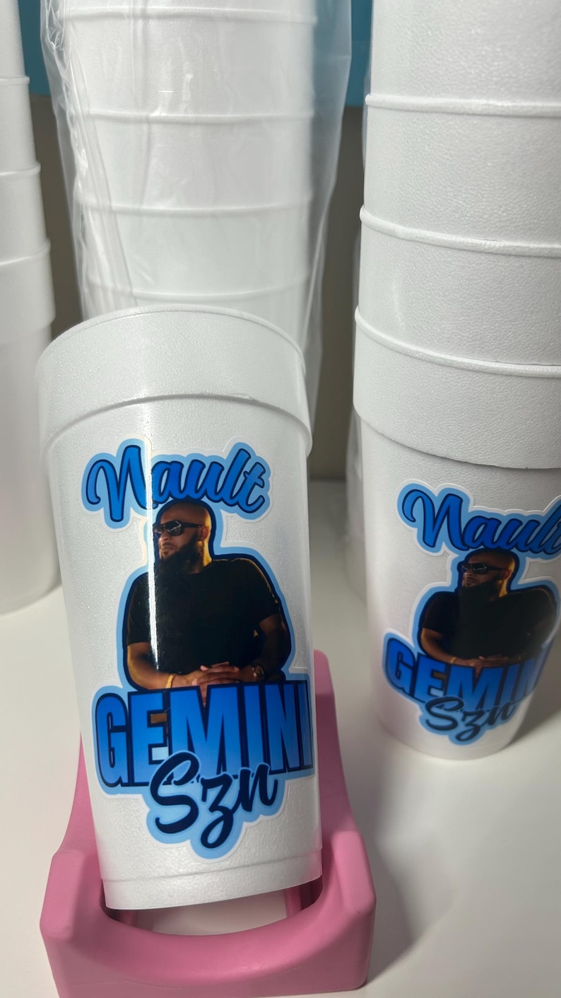 Custom Photo Foam Cups, Personalized Party Favor, 20oz image 9