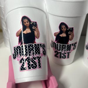 Custom Photo Foam Cups, Personalized Party Favor, 20oz image 3