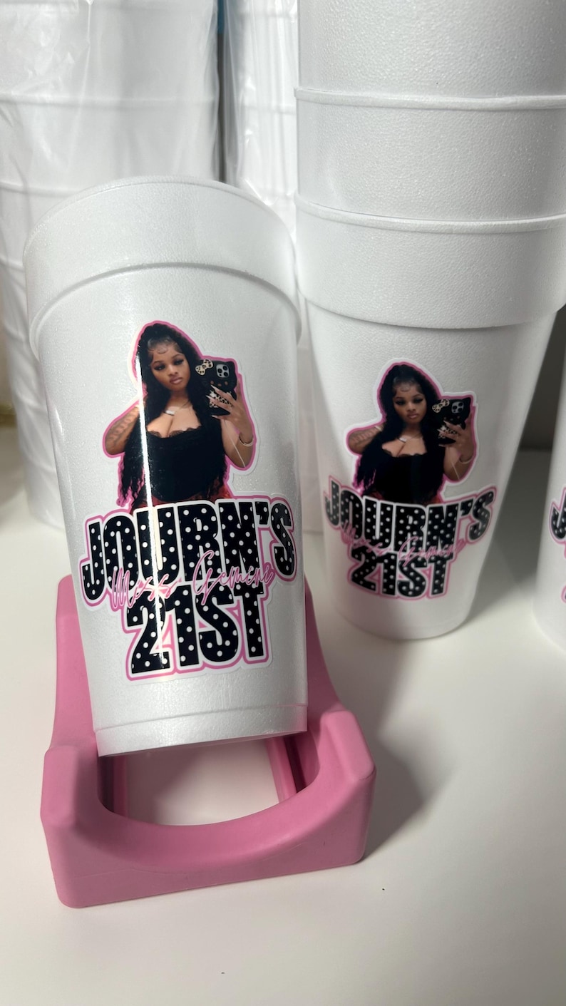 Custom Photo Foam Cups, Personalized Party Favor, 20oz image 3