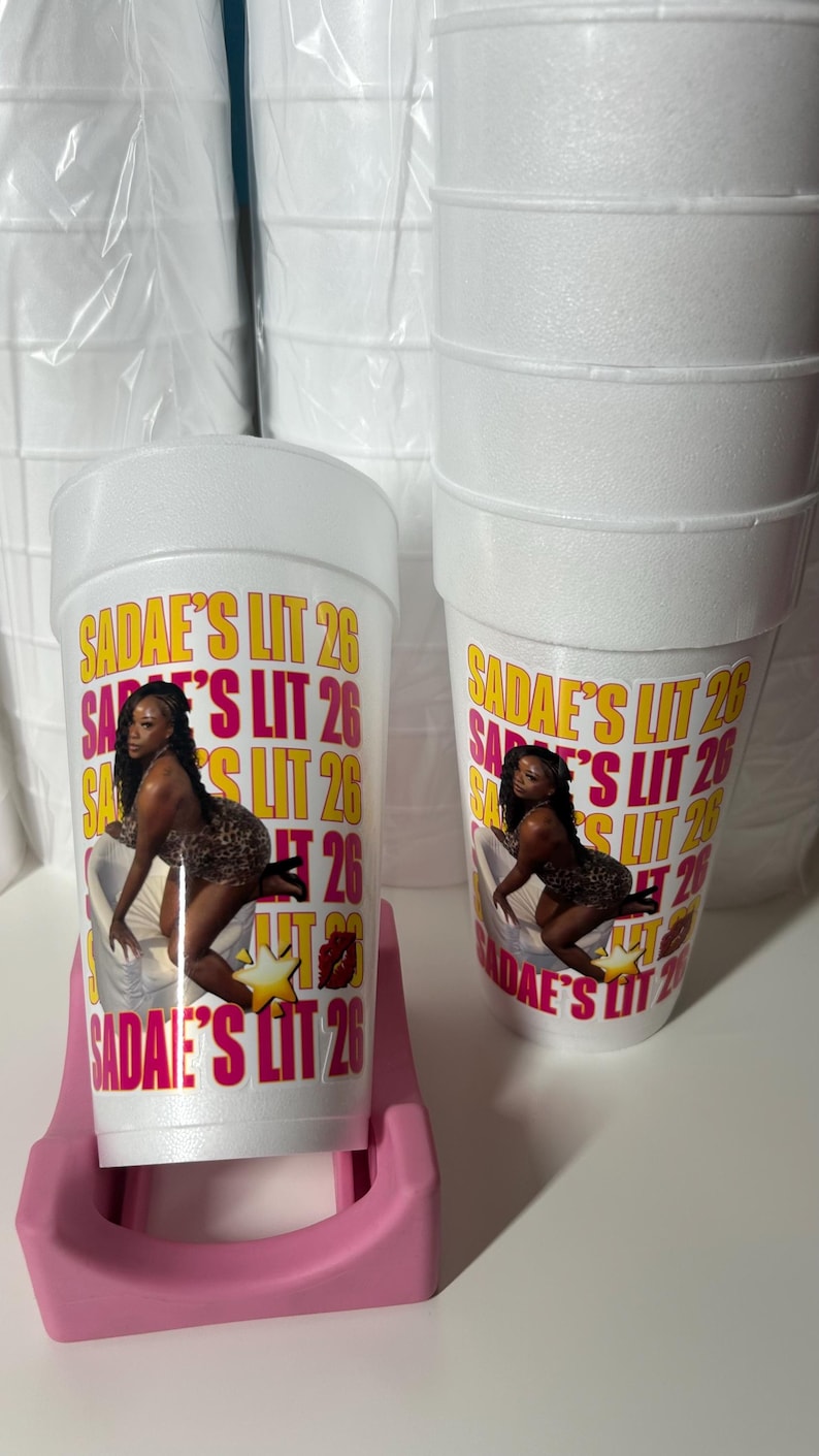Custom Photo Foam Cups, Personalized Party Favor, 20oz image 4