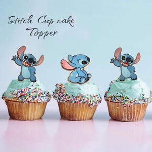 Stitch Cup Cake toppers
