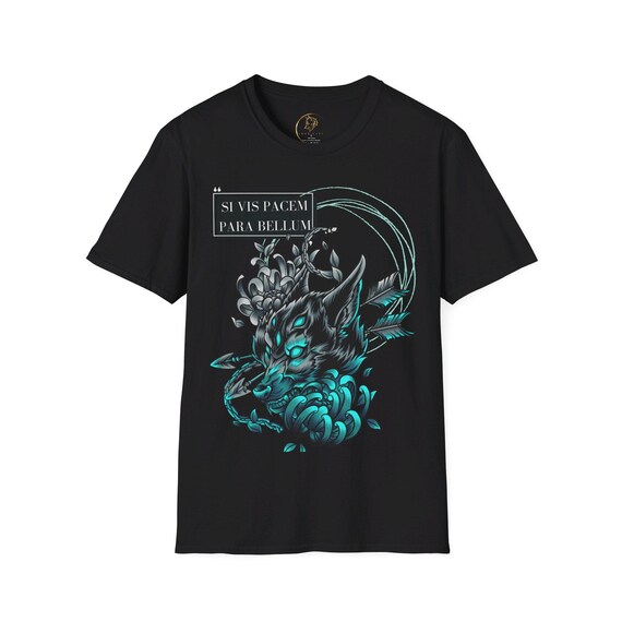 Als je vrede wilt bereid je dan voor op oorlog Oorlogswolf Wolf T shirt Grafisch wolvenshirt Si Vis Pacem Para Bellum Uniseks softstyle T shirt Etsy Belgie