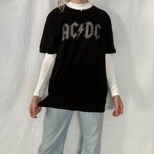 Black AC/DC Graphic Band Tee