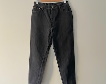 Levi's 550 Black 100% Cotton Jeans Relaxed fit, Tapered Leg. Women’s 14