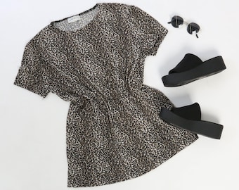 Camiseta elástica con estampado de leopardo para mujer M