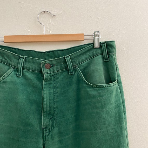 Vintage Forest Green Flared Levis Jeans - image 2