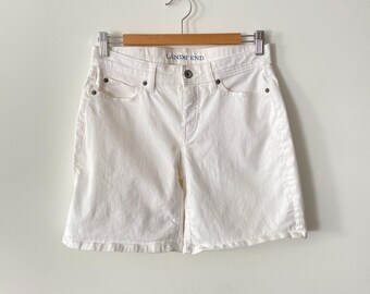 Pantalones cortos vaqueros blancos de longitud media Lands' End para mujer, talla 4