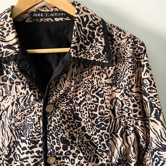 Animal Print Button Up Jacket Size M - image 3