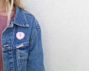 Female Symbol Pink & White Felt Clothing Patch