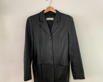 Black Vintage Lambskin Leather Coat