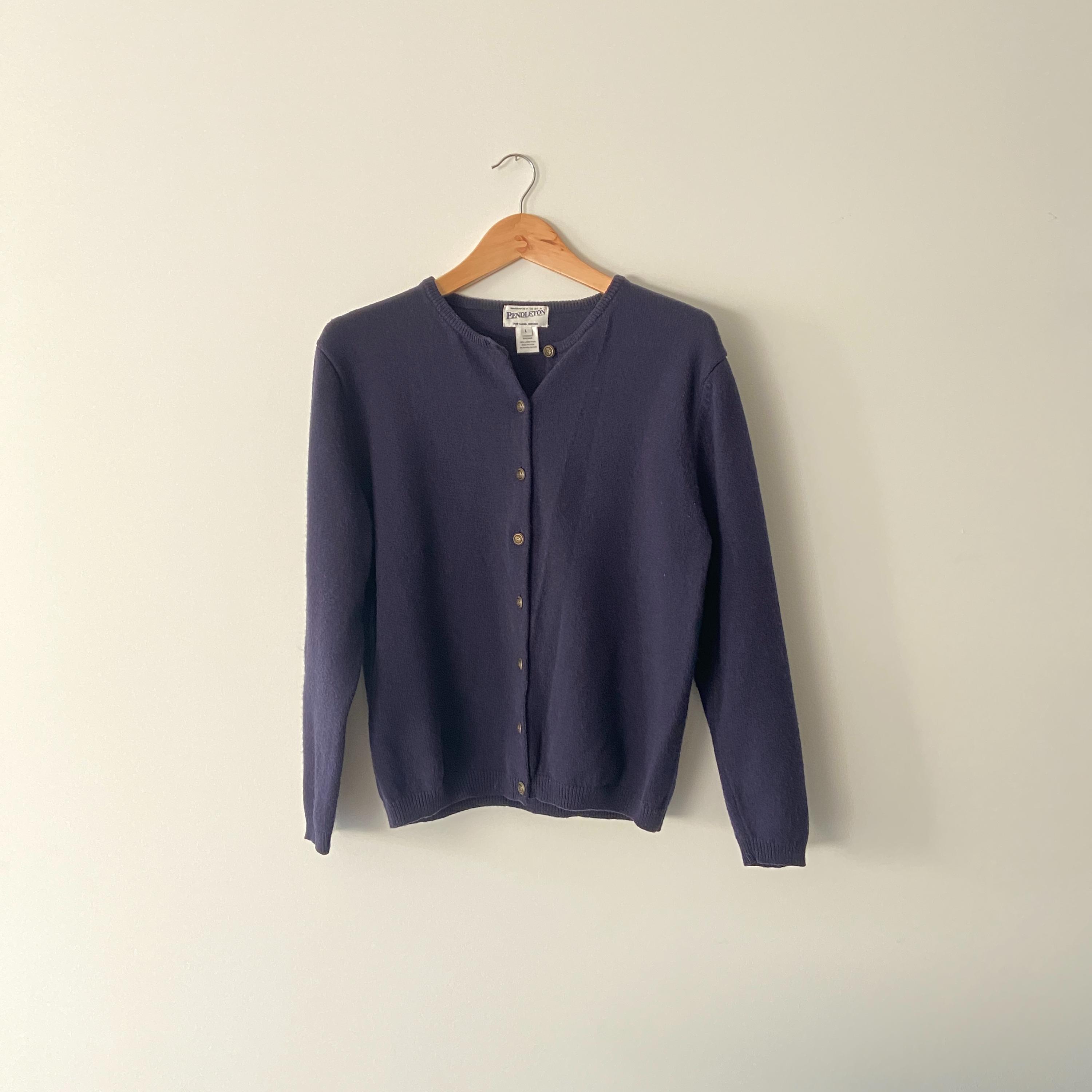 PENDOLTON pure virgin wool カーディガン　ネイビーXL PENDOLTON pure virgin wool カーディガン ネイビーXLお 手
