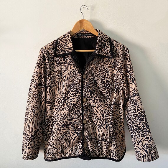 Animal Print Button Up Jacket Size M - image 1