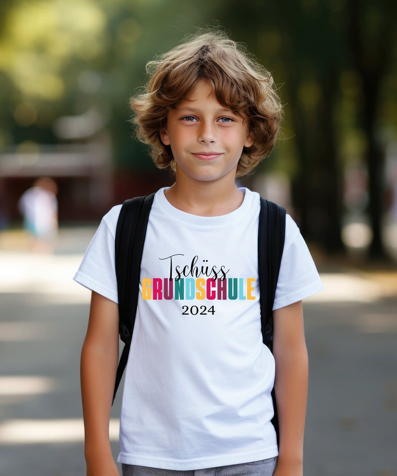 Tschüss Grundschule Shirt T-Shirt Pastell Geschenk mit Jahr Abschied Grundschulkind 5.Klasse weiterführende Schule Abschluss 2024 Bild 6