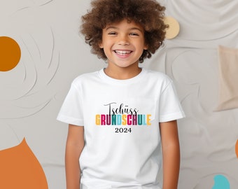 Ciao camicia della scuola elementare T-shirt regalo pastello con anno di addio bambino della scuola primaria diploma di scuola secondaria di 5a elementare 2024
