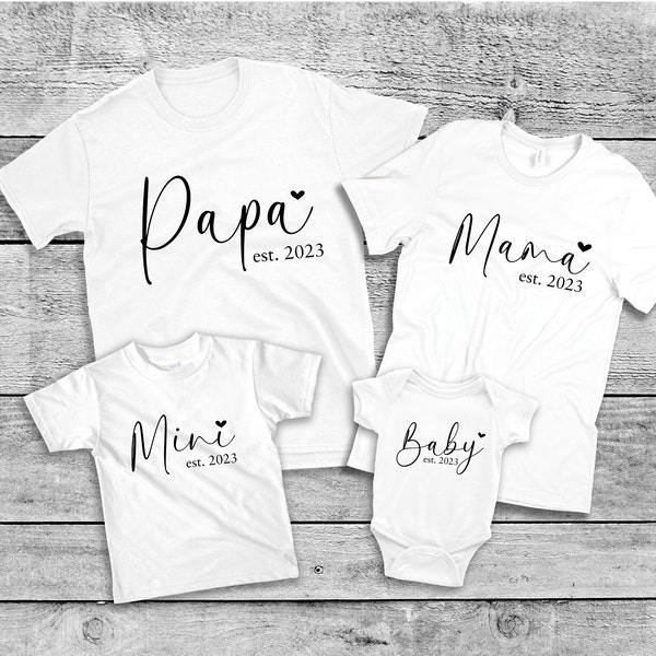 Mama Papa Mini magliette per neonati abbinate a papà mamma e figlio figlia corpo per neonato abito personalizzato per famiglia look partner abiti coordinati di base regalo