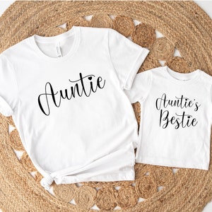 Auntie Shirt Aunties Bestie Matching Outfits Aunt and Niece Nephew Gift Partner Look Family Cute Aunt Gift Best Friends Besties