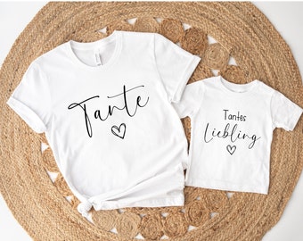 Aunt Shirt Aunties Bestie Matching Outfits Auntie's Favorite T-Shirt Niece Nephew Gift Partner Look Family Cute Aunt Gift