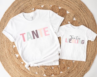 Tante Shirt Aunties Bestie Matching Outfits Tantes Liebling T-Shirt Nichte Neffe Geschenk Partnerlook Family süßes Tanten Geschenk